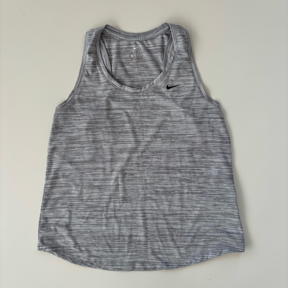 Nike Dri-fit Women's Grey Gray Wide Racer Tank Performance Size Medium